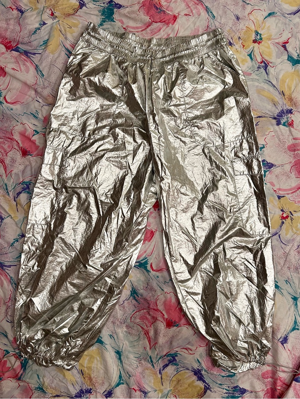 Silver Metallic Joggers